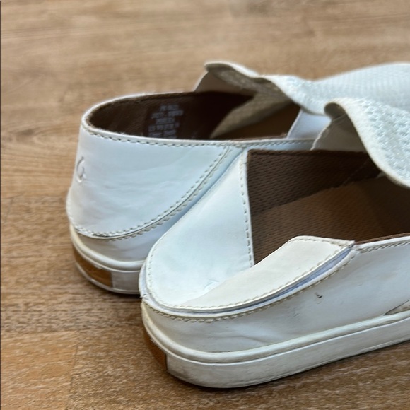 Olukai Pehuea Slip On Mesh Loafers Womens White Tan Comfort Casual 7.5 - Picture 4 of 7
